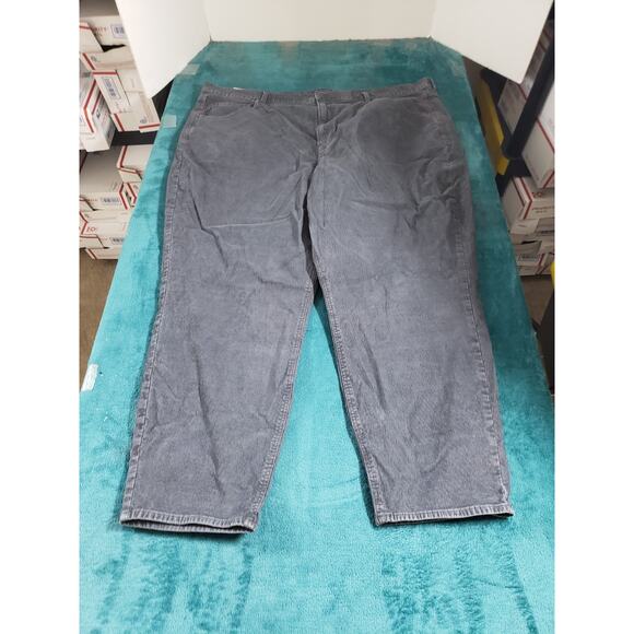 American Eagle Jeans Size 24 Womens Gray Stretch Plus Corduroy Mid Rise Mom - Picture 1 of 14